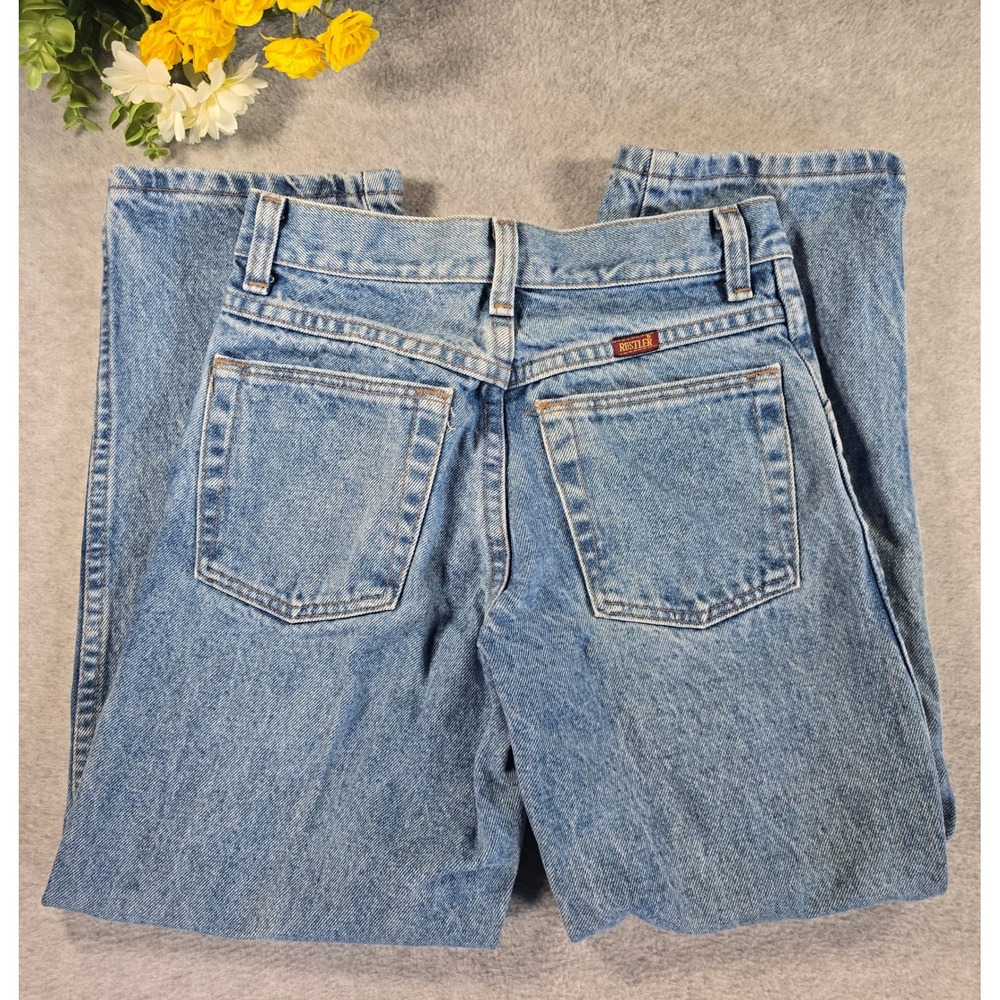 Rustler Boys Vintage 90s Straight Leg Denim Jeans Size 10 Reg Classic Cotton